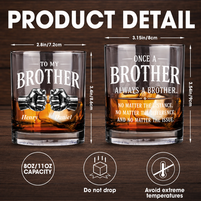Personalized To My Brother Whiskey Glass – Custom Name Gift For Brother