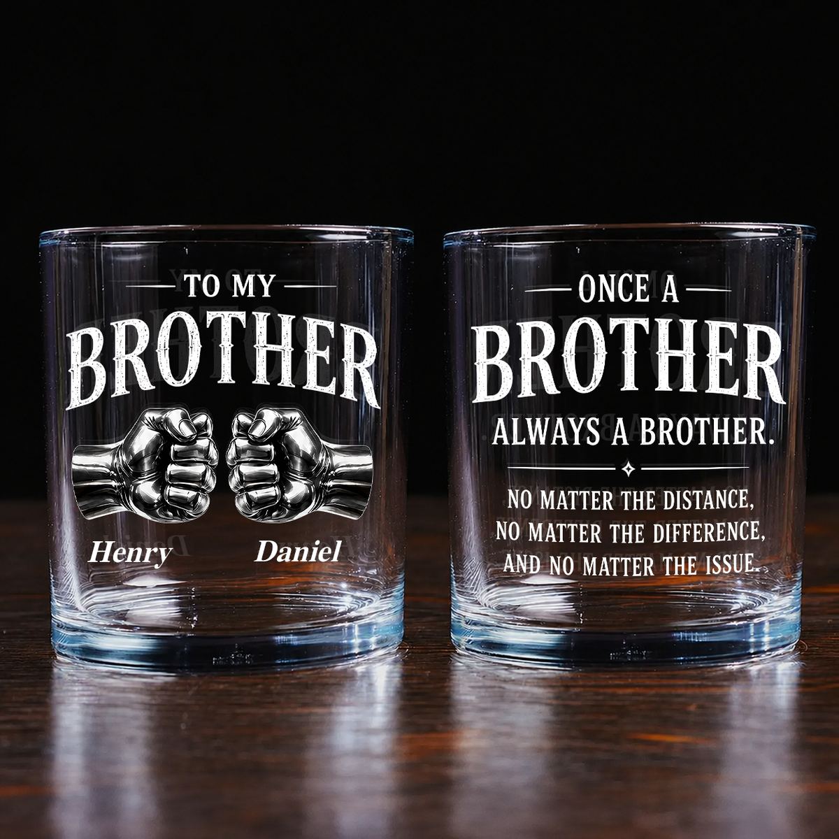 Personalized To My Brother Whiskey Glass – Custom Name Gift For Brother