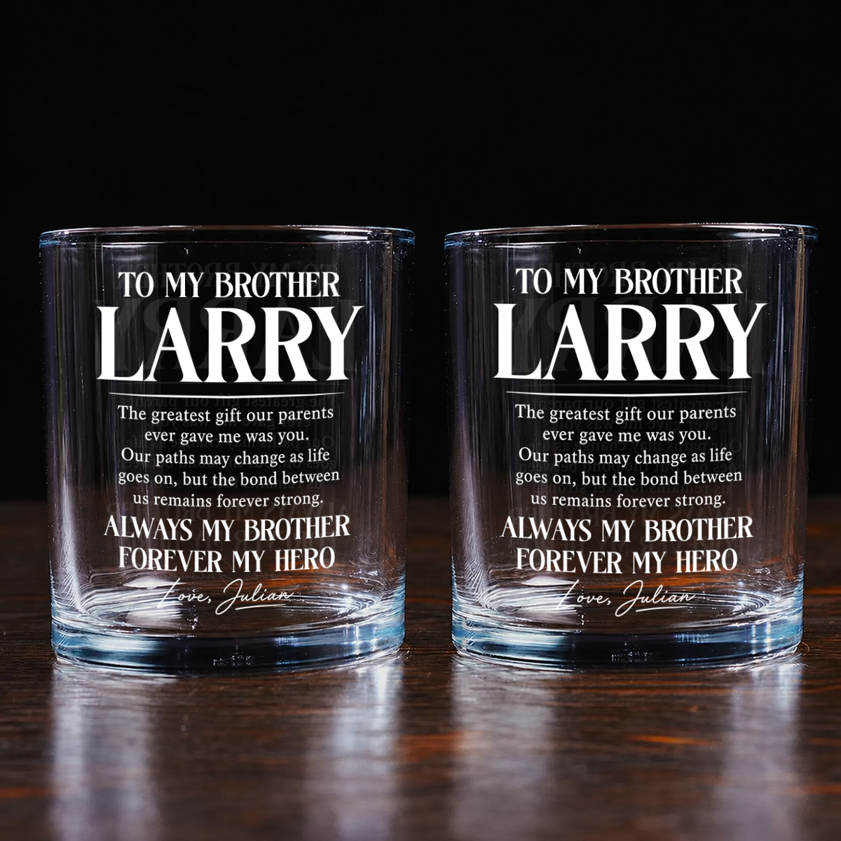 Personalized To My Brother Whiskey Glass – Always My Brother Forever My Hero Custom Name Gift For Brother