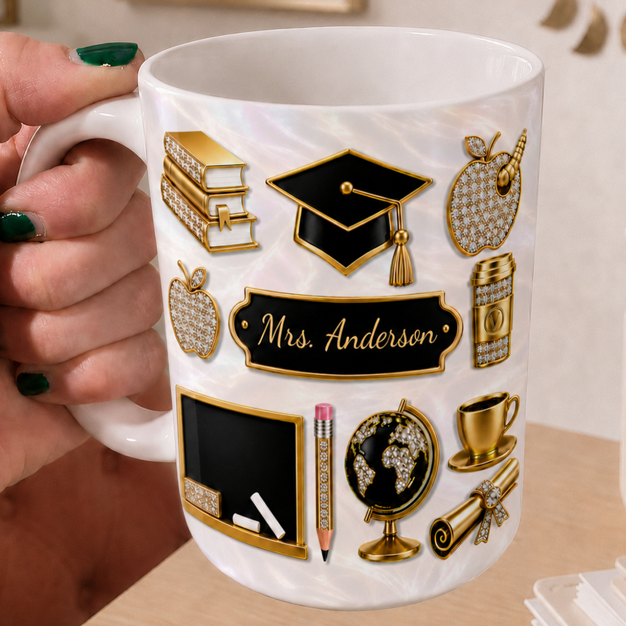 Personalized Teacher Name Mug, Custom Back to School Gift for Teachers