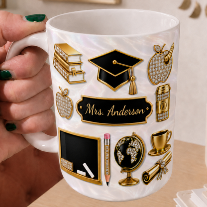Personalized Teacher Name Mug, Custom Back to School Gift for Teachers