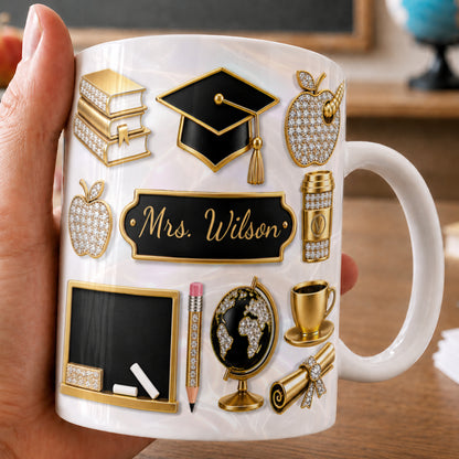Personalized Teacher Name Mug, Custom Back to School Gift for Teachers