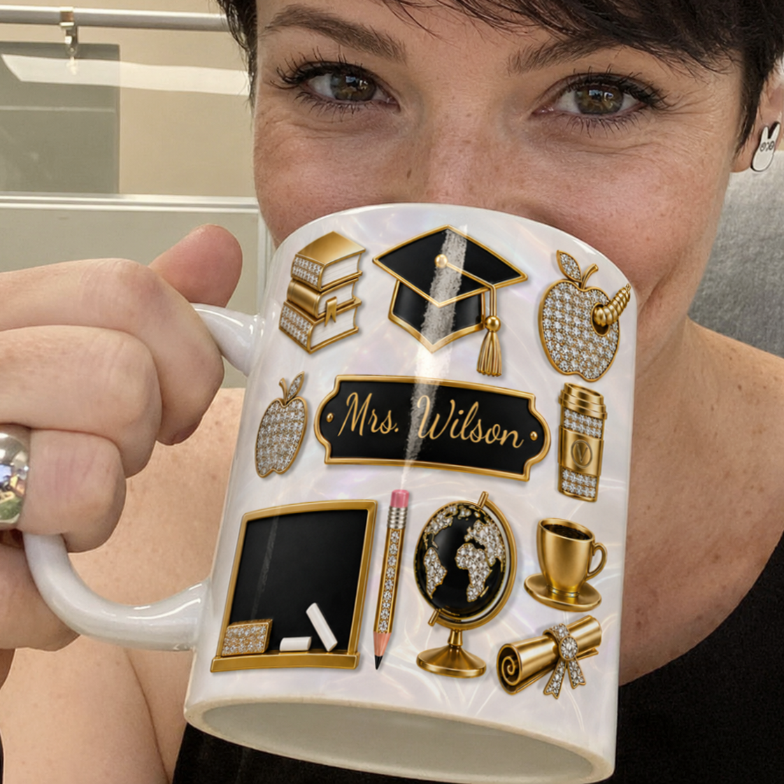 Personalized Teacher Name Mug, Custom Back to School Gift for Teachers