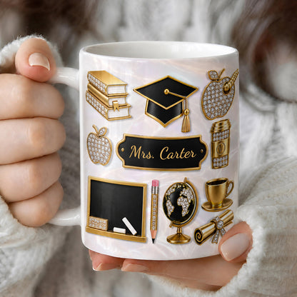 Personalized Teacher Name Mug, Custom Back to School Gift for Teachers
