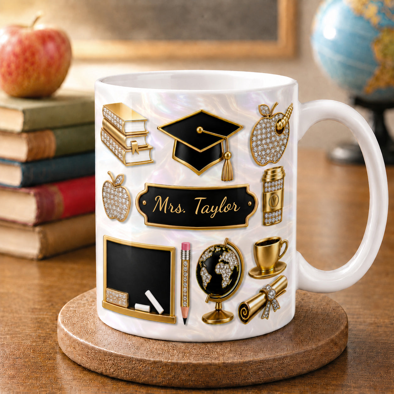 Personalized Teacher Name Mug, Custom Back to School Gift for Teachers