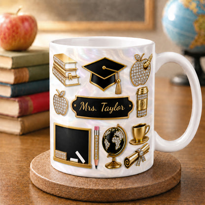 Personalized Teacher Name Mug, Custom Back to School Gift for Teachers