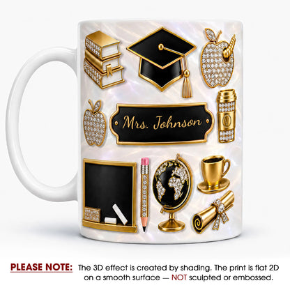 Personalized Teacher Name Mug, Custom Back to School Gift for Teachers