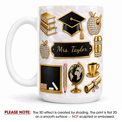 Personalized Teacher Name Mug, Custom Back to School Gift for Teachers