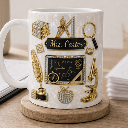 Personalized Teacher Name Mug, Custom Back to School Gift for Teacher