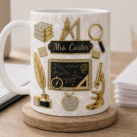 Personalized Teacher Name Mug, Custom Back to School Gift for Teacher