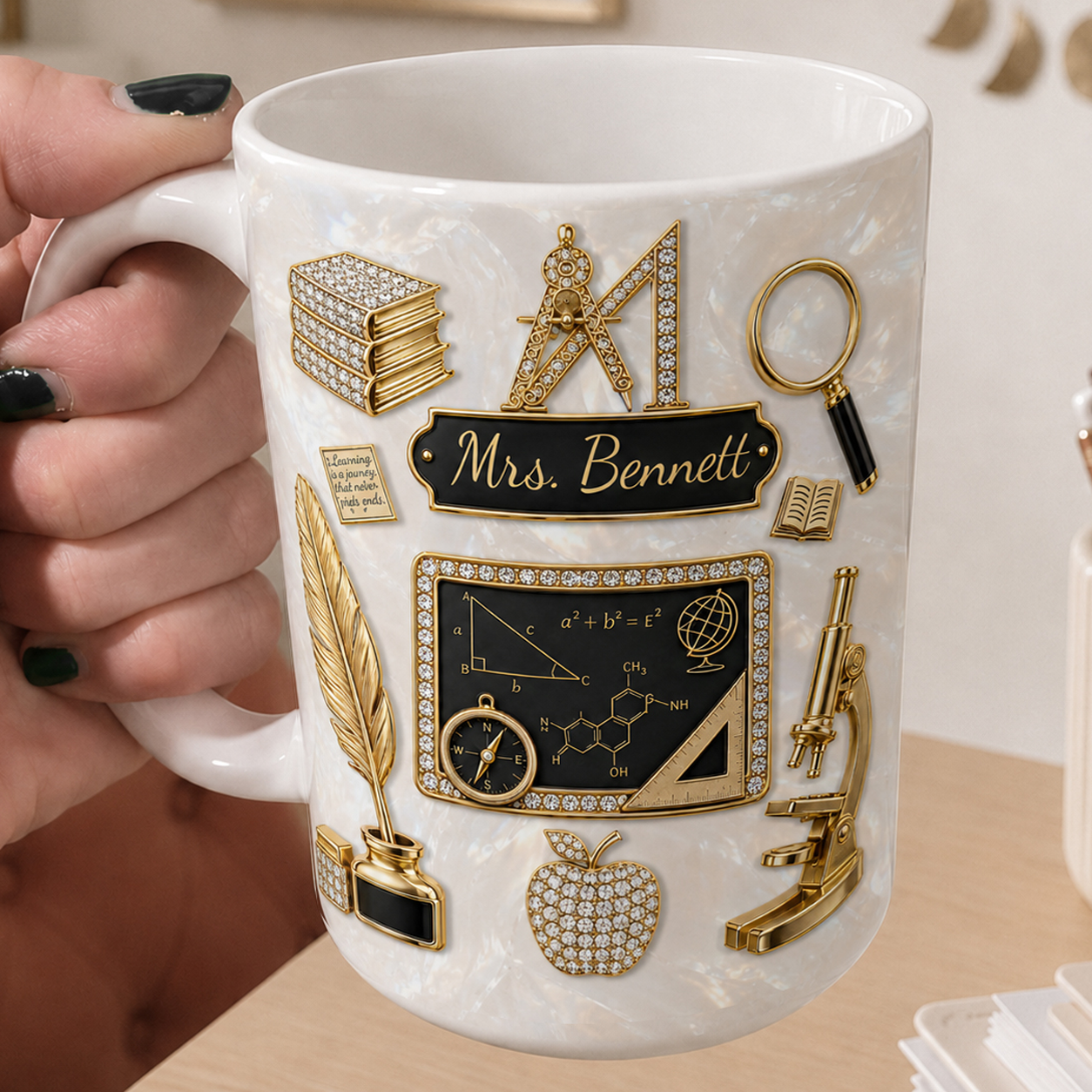 Personalized Teacher Name Mug, Custom Back to School Gift for Teacher