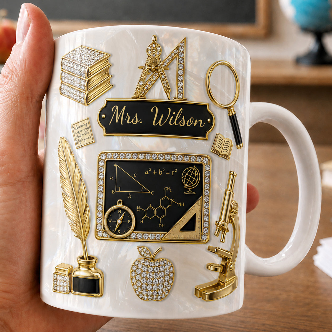 Personalized Teacher Name Mug, Custom Back to School Gift for Teacher