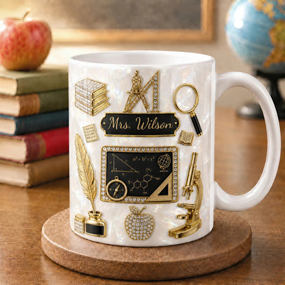 Personalized Teacher Name Mug, Custom Back to School Gift for Teacher