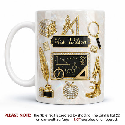 Personalized Teacher Name Mug, Custom Back to School Gift for Teacher