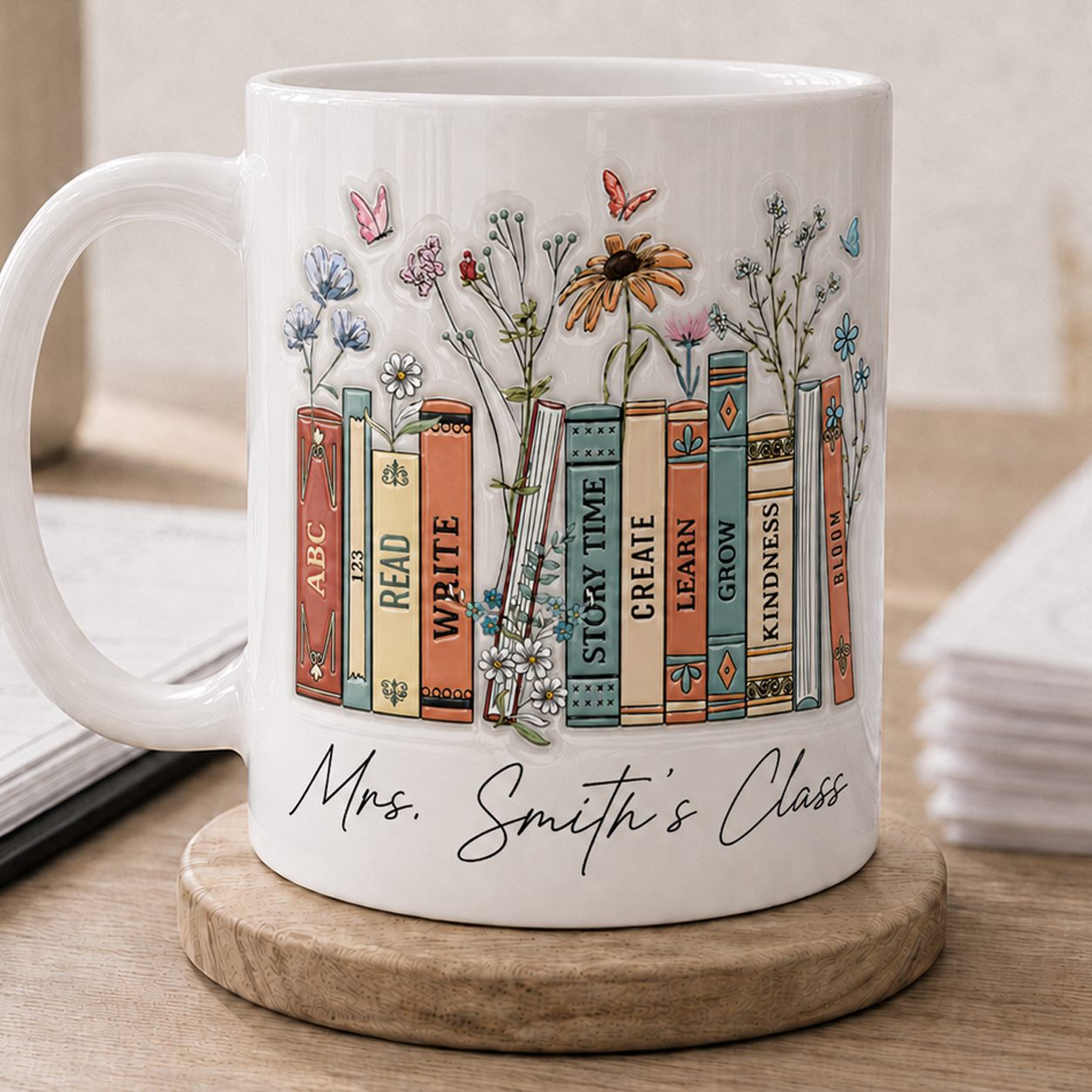 Personalized Teacher Class Mug, Custom Teacher Name Mug, Back to School Gift