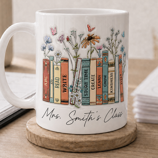 Personalized Teacher Class Mug, Custom Teacher Name Mug, Back to School Gift