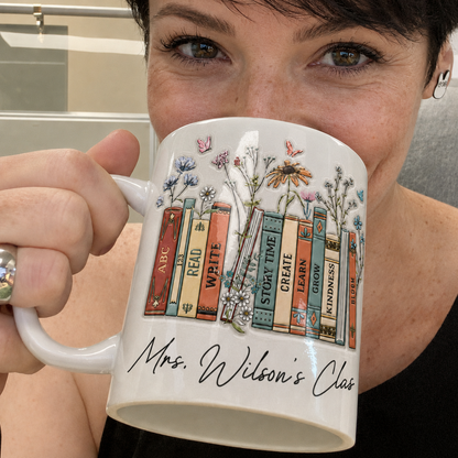 Personalized Teacher Class Mug, Custom Teacher Name Mug, Back to School Gift