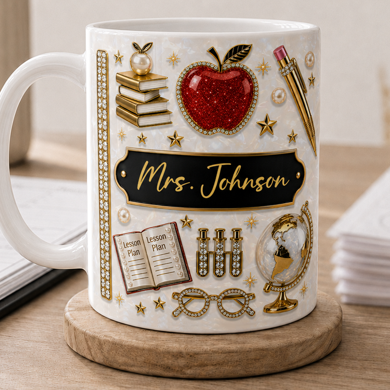 Personalized Teacher Name Mug, Custom Back to School Teacher Appreciation Gift