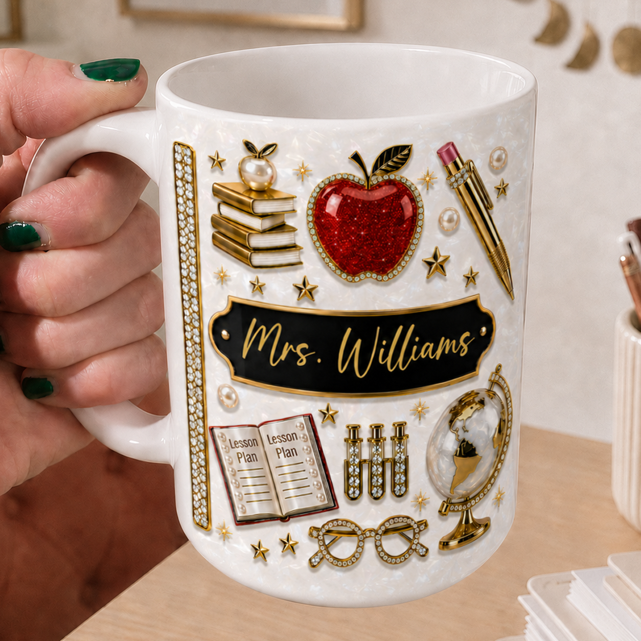Personalized Teacher Name Mug, Custom Back to School Teacher Appreciation Gift