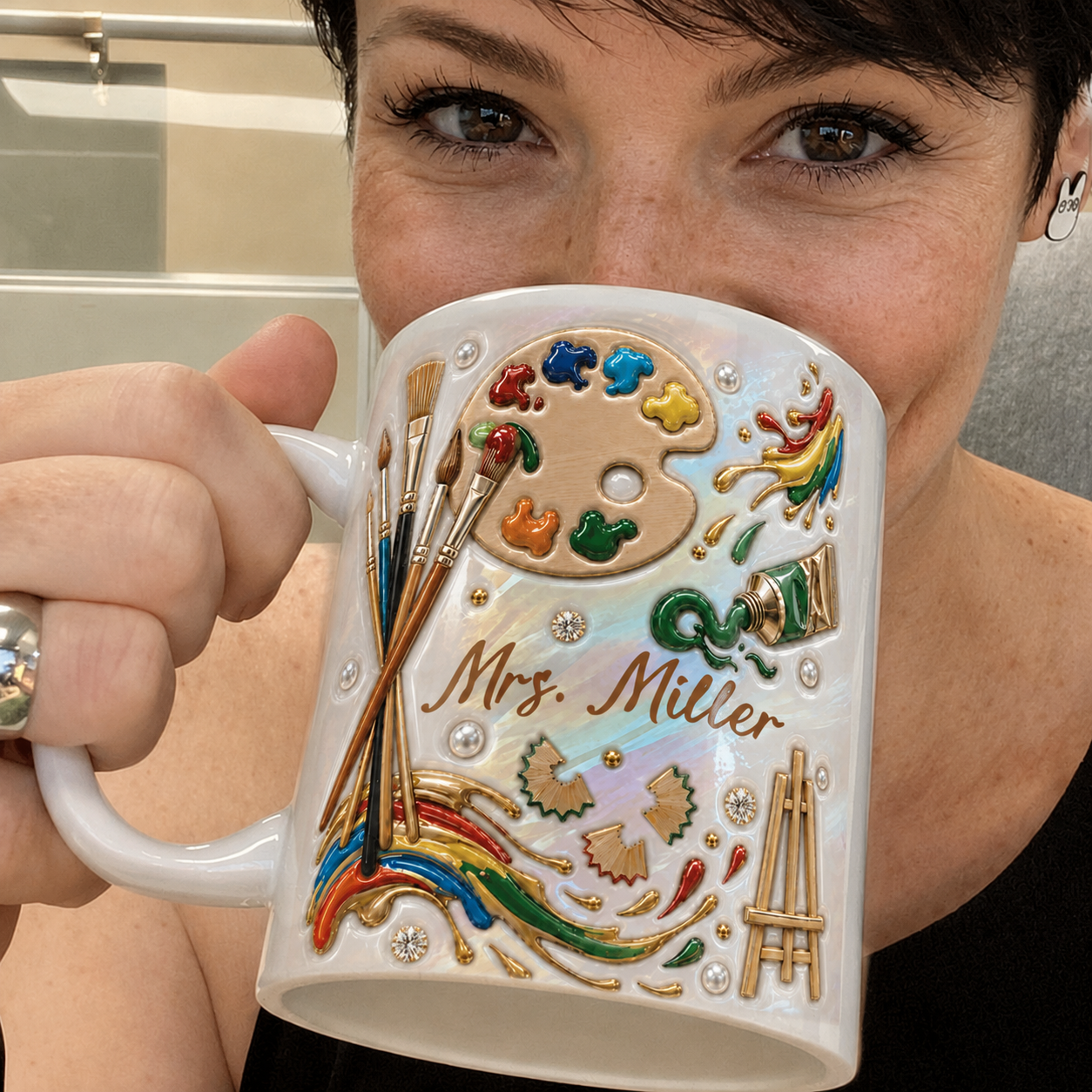 Personalized Art Teacher Mug, Custom Teacher Name Mug, Back to School Gift