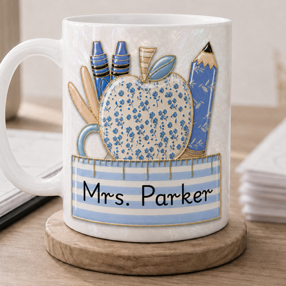 Personalized Teacher Mug, Custom Teacher Name Mug, Back to School Teacher Gift