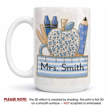 Personalized Teacher Mug, Custom Teacher Name Mug, Back to School Teacher Gift