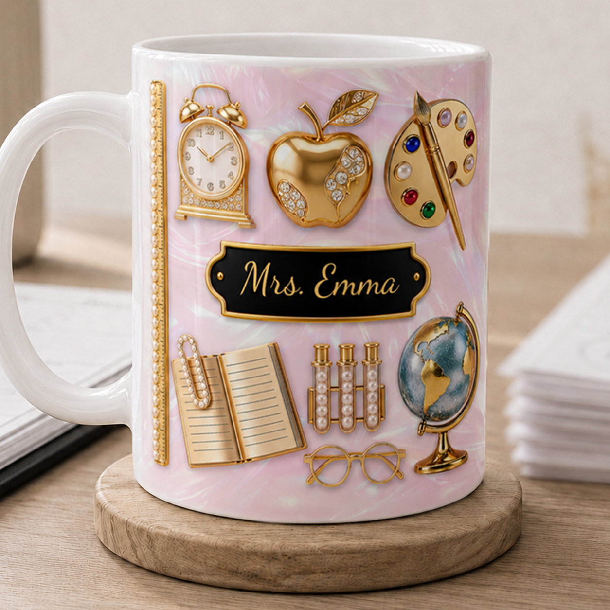 Personalized Teacher Name Mug, Custom Back to School Teacher Appreciation Gift