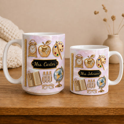 Personalized Teacher Name Mug, Custom Back to School Teacher Appreciation Gift