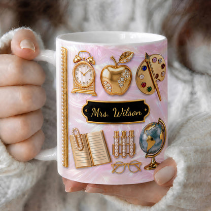 Personalized Teacher Name Mug, Custom Back to School Teacher Appreciation Gift