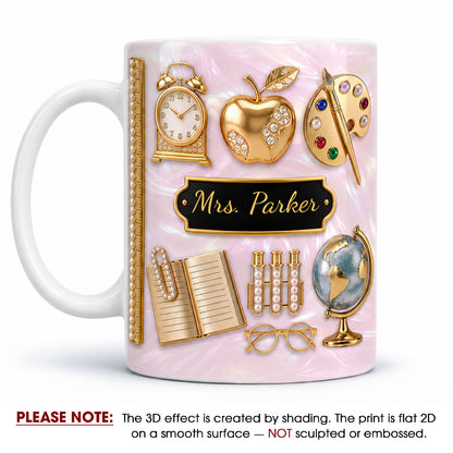 Personalized Teacher Name Mug, Custom Back to School Teacher Appreciation Gift