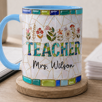 Personalized Teacher Mug, Custom Teacher Name Mug, Back to School Gift