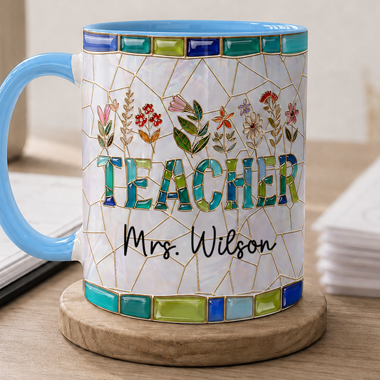 Personalized Teacher Mug, Custom Teacher Name Mug, Back to School Gift