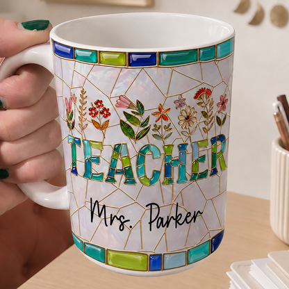 Personalized Teacher Mug, Custom Teacher Name Mug, Back to School Gift