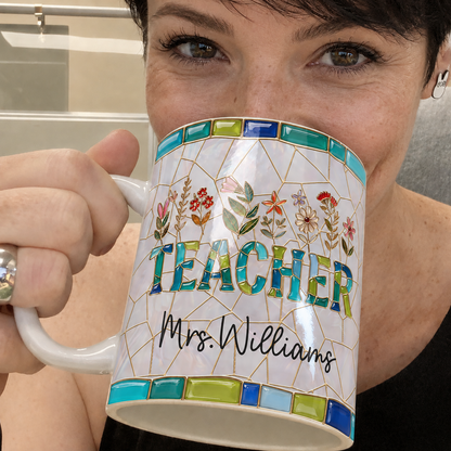 Personalized Teacher Mug, Custom Teacher Name Mug, Back to School Gift