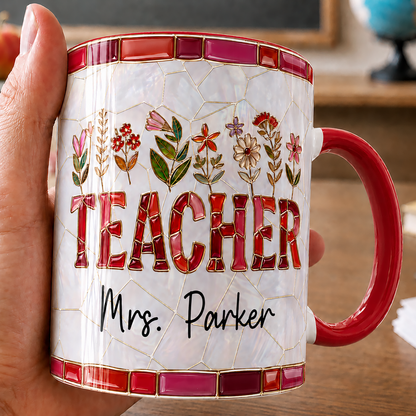 Personalized Teacher Mug, Custom Teacher Name Coffee Mug, Back to School Gift