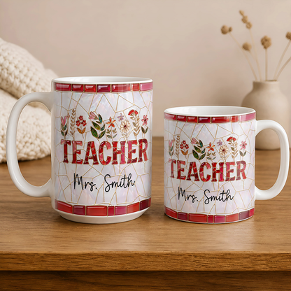 Personalized Teacher Mug, Custom Teacher Name Coffee Mug, Back to School Gift