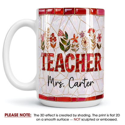Personalized Teacher Mug, Custom Teacher Name Coffee Mug, Back to School Gift