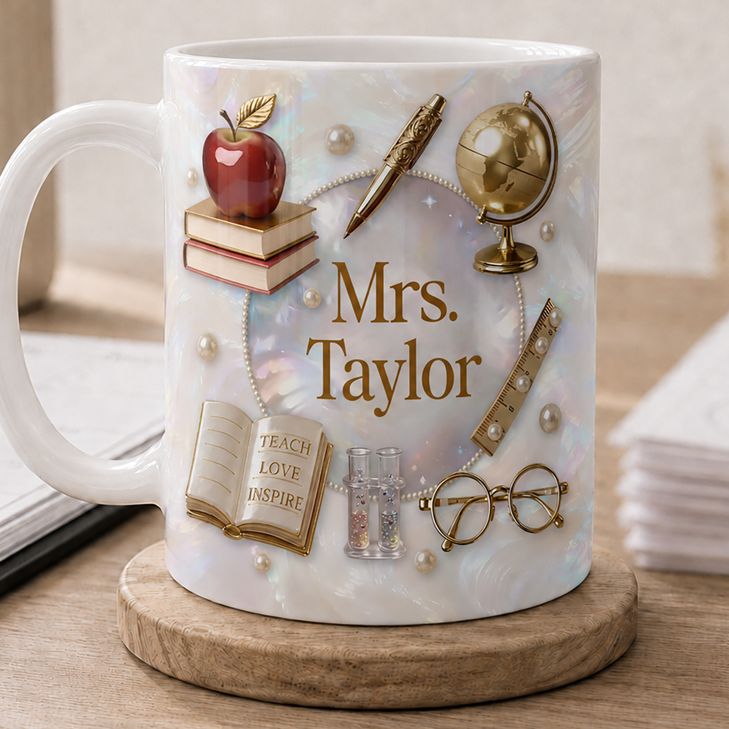 Personalized Teacher Name Mug, Custom Back to School & Teacher Appreciation Gift