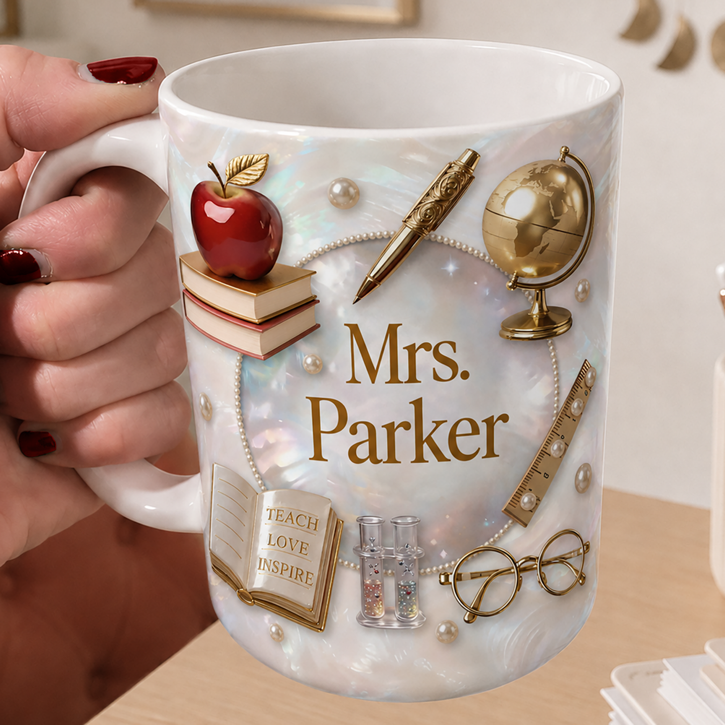 Personalized Teacher Name Mug, Custom Back to School & Teacher Appreciation Gift