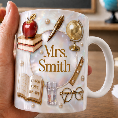 Personalized Teacher Name Mug, Custom Back to School & Teacher Appreciation Gift