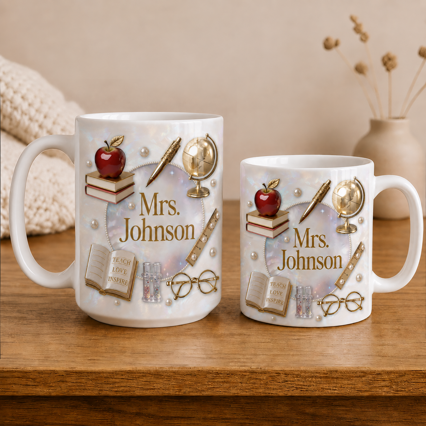 Personalized Teacher Name Mug, Custom Back to School & Teacher Appreciation Gift