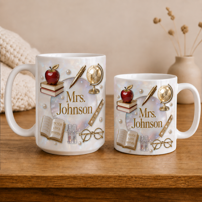 Personalized Teacher Name Mug, Custom Back to School & Teacher Appreciation Gift