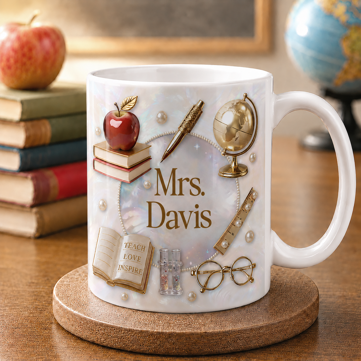Personalized Teacher Name Mug, Custom Back to School & Teacher Appreciation Gift