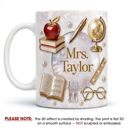 Personalized Teacher Name Mug, Custom Back to School & Teacher Appreciation Gift
