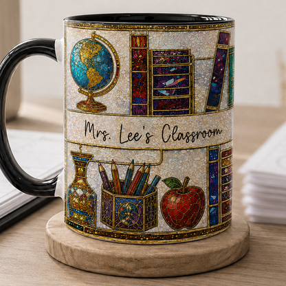 Personalized Teacher Classroom Mug, Custom Name Back to School Teacher Gift