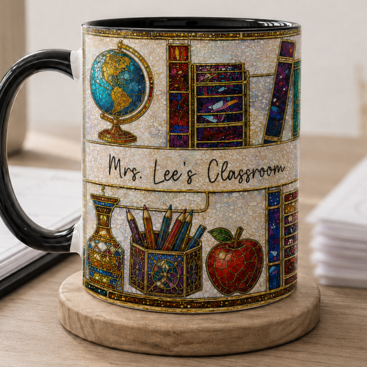 Personalized Teacher Classroom Mug, Custom Name Back to School Teacher Gift