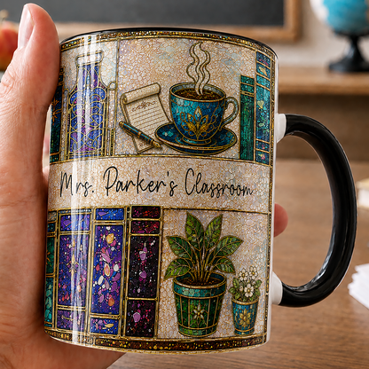 Personalized Teacher Classroom Mug, Custom Name Back to School Teacher Gift