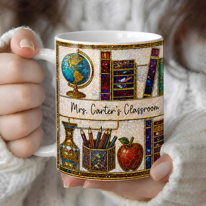 Personalized Teacher Classroom Mug, Custom Name Back to School Teacher Gift