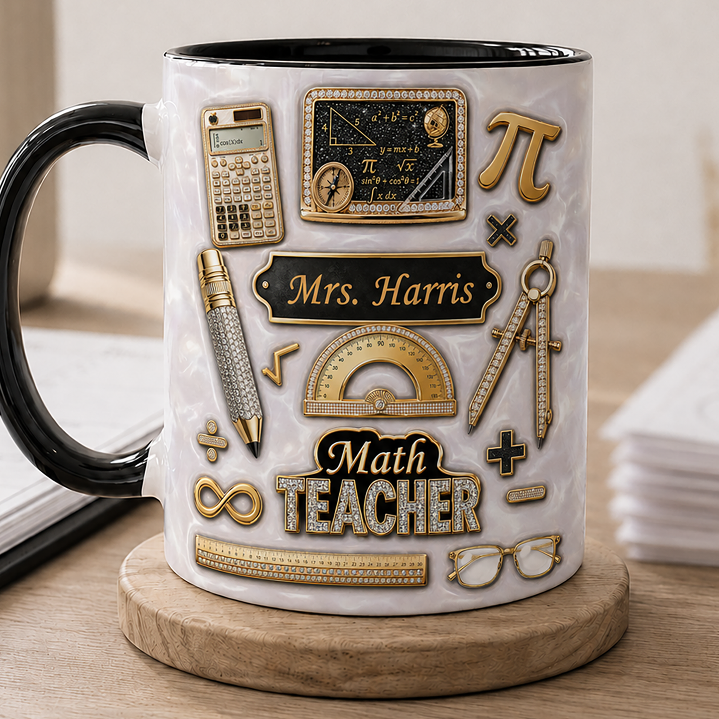 Personalized Art Teacher Mug, Custom Teacher Name Mug, Back to School Gift