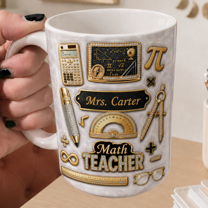Personalized Art Teacher Mug, Custom Teacher Name Mug, Back to School Gift